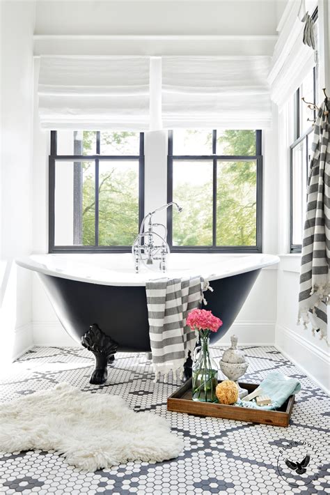 black and white clawfoot bathtub|More.